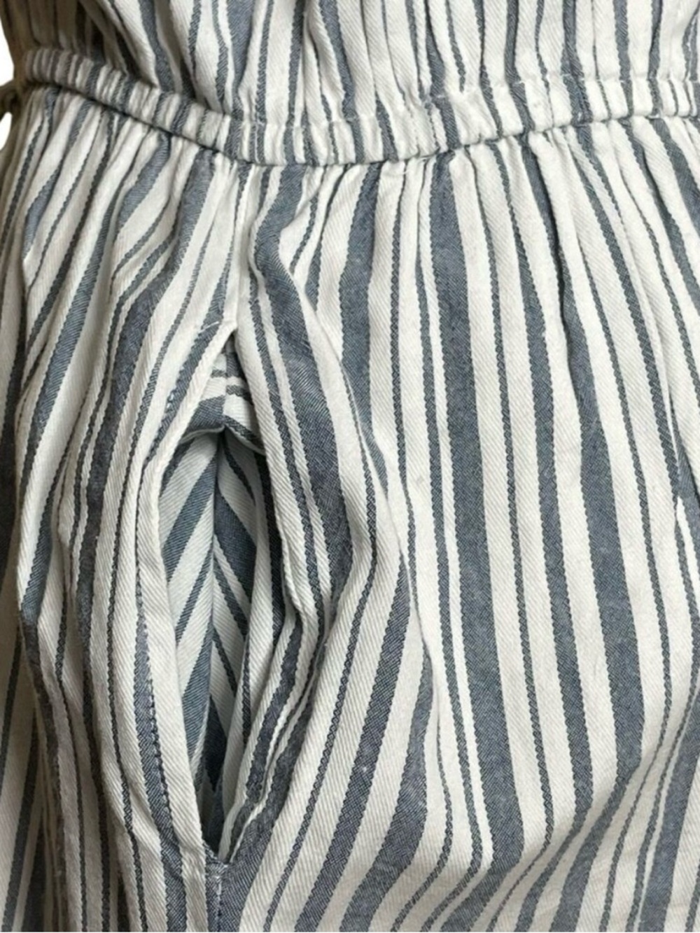 Japna Striped 100% Cotton NEW Button Up Mini Shirt Dress Pockets Collared Size S - Picture 9 of 9